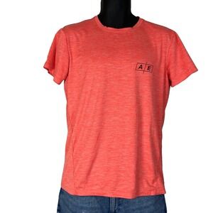 American Eagle AEActive Extreme Flex T-Shirt Small - Neon Heather Orange